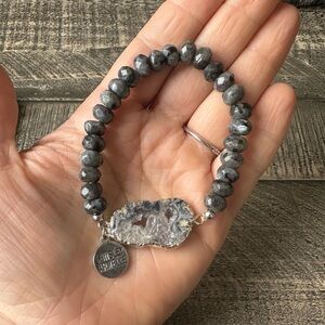 Kinsley Armelle Grey Bead and Agate Bracelet